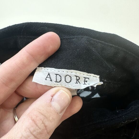 Adore Denim Sheer Panel Embroidered Velvet Floral Fringe Jacket Small Black - Picture 6 of 13